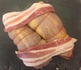 Boned and rolled Pheasant Breasts, with a Moroccan Stuffing